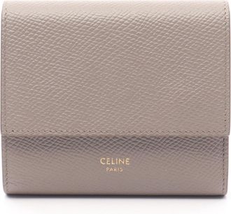 Celine Beige Leather Wallet (Tri-Fold) (Pre-Owned)
