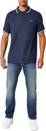 Slazenger Herenpoloshirt met contrasterende punten (Marine)