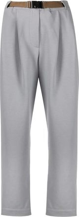 Brunello Cucinelli Womens Cloudy Gray Pleated Trousers, Size 44