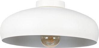 Eglo Eglo Mogano 1 Light Metal Dome Ceiling Light With White Finish