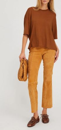SPRWMN Ankle Flare Pants With Princess Seam In Nutmeg