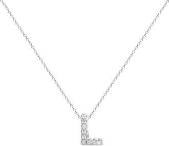 Luxenter Luxeketting, alfabet in 925 sterling zilver en glanzende zirkonia met gerhodineerde afwerking