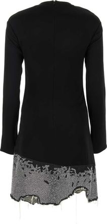 J.W.Anderson Womens Glitter Dress Black Triacetate Polyester
