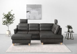 Sit&more Ecksofa »Farö L-Form« inklusive Federkern, wahlweise mit Bettfunktion und Bettkasten