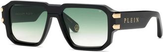 Philipp Plein Spp 230 700J Zonnebril - Heren - Zonnebrillen - Zwart - 58 MM - Accessoires