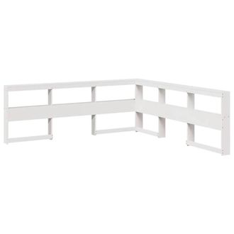 Berkfield Home Bookcase Headboard L-Shaped White 200 cm Solid Wood Pine