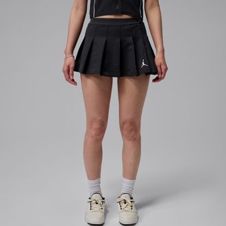 Nike Jordan Womens Jordan Brooklyn Pleated Skirt in Black | IF1372-010