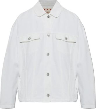 Marni Jassen, Dames, Wit, S, Denim, Denim Jas Met Afneembare Riem