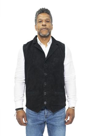Infinity Leather Heren klassiek glad geit suède leren vest-Exeter