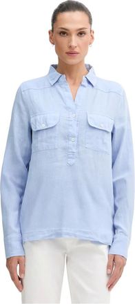 Mos Mosh MOS Mosh, Dames, Blouses & Shirts, Blauw, Maat: S Linnen