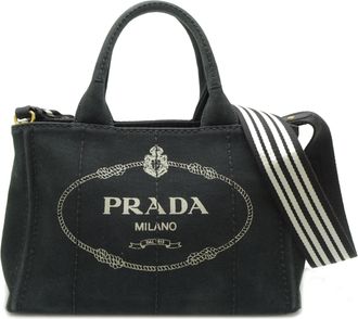 Prada Black Nero Canvas Tote Bag (Pre-Owned)