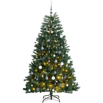 vidaXL &Aacute;rbol De Navidad Artificial Con Bisagras 300 Led Y Bolas 240 Cm Vidaxl