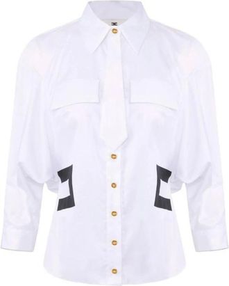 Elisabetta Franchi Mujer, Blusas y Camisas, Blanco, Talla: M