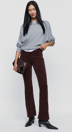 Anthropologie MOTHER The Weekender Corduroy Mid Rise Flare Jeans