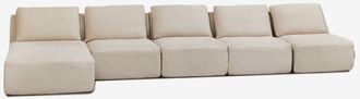 Sklum Sof&aacute; Modular Chaise Longue Izquierdo De 5 Piezas En Pana Envasado Al Vac&iacute;o Temple Sklum