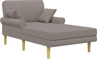 vidaXL Chaise Longue Gris Topo Tela Vidaxl
