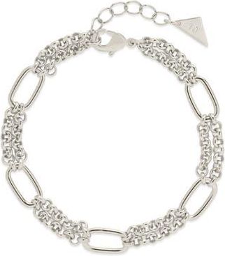 Sterling Forever Zenni Station Chain Bracelet in Silver at Nordstrom Rack