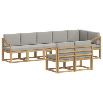 vidaXL Conjunto De Sof&aacute;s De Exterior 8 Pcs Blanco Y Gris Claro Vidaxl