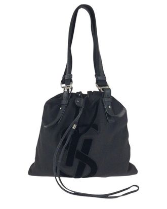 Saint Laurent Black Canvas Kahala Drawstring Bag (Authentic Pre-Loved)