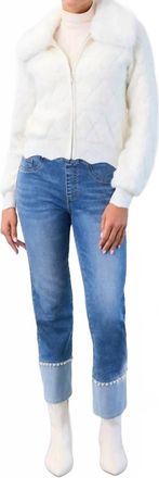 FDJ Pearla Pull-On Straight Ankle Denim Jeans In Blue