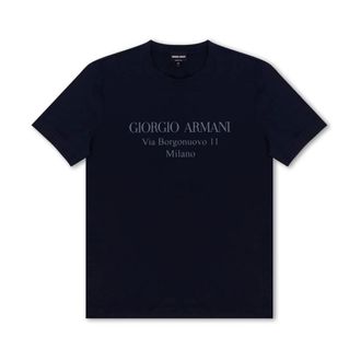 Giorgio Armani T-Shirts, male, Black, Size: 2XL Borgonuovo 11 crew-neck T-shirt