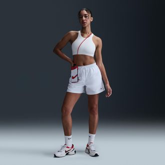 Nike Womens Nike Sportswear Classic Wovens Mid-Rise Shorts in White | FV7557-100