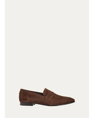 Bougeotte Coffee Suede Flat Loafers