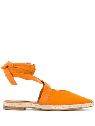 J.W.Anderson lace-up espadrille flats - Orange