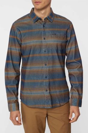 O'Neill Caruso Stripe 2 Long Sleeve Woven Shirt In Navy Stripe