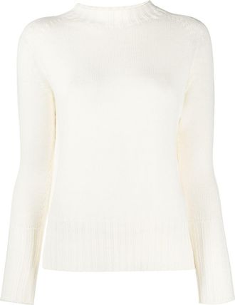 Drumohr Classic Ribbed Crew Neck Wool Sweater
