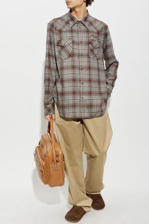 Acne Studios Checked Shirt, Mens, Brown