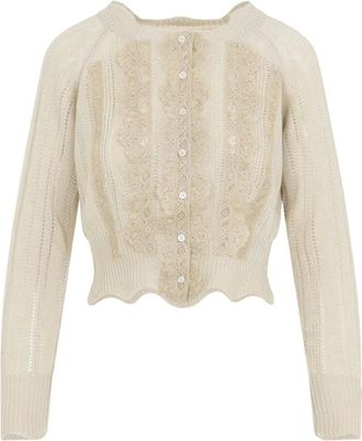 Ermanno Scervino Cardigan - female - Ermanno Scervino - Cardigans - Beige - 2XS - Knitwear