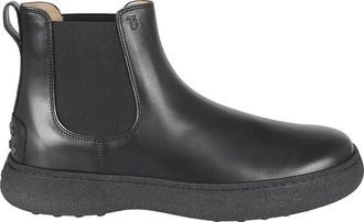 Tod's Zwarte Enkellaarzen voor Mannen - Heren - Chelseaboots - Zwart - 40 1/2 EU - Leer - Schoenen