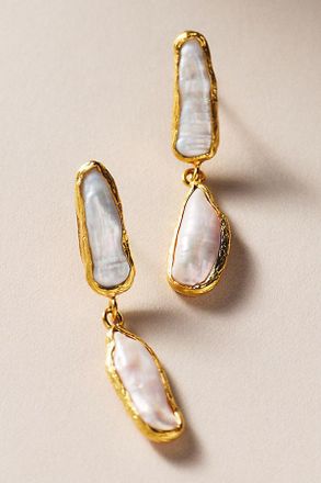 Maison Irem Double Pearl Drop Earrings