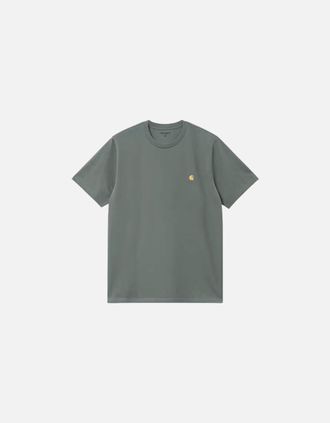 Carhartt Work in Progress Mens Carhartt WIP S/S Chase T-Shirt - Velvet Green/Gold - Size: 44