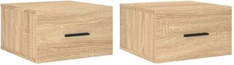 vidaXL Mesitas De Noche De Pared 2 Uds Color Roble Sonoma 35x35x20 Cm Vidaxl
