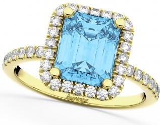 Allurez Blue Topaz & Diamond Engagement Ring 14k Yellow Gold (3.32ct)