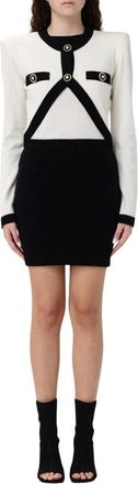 Balmain Chic TwoTone Knit Mini Dress