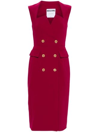 Moschino double-breasted midi dress - Red