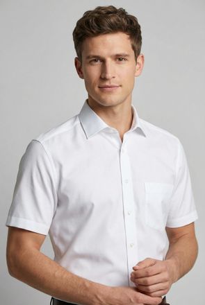 Marvelis Kurzarmhemd MARVELIS, Herren, Gr. 38, N-Gr, wei&szlig;, Web, Obermaterial: 100% Baumwolle, Hemden Kurzarmhemd, modern fit, Busnesshemd, New Kentkragen, b&uuml;ge