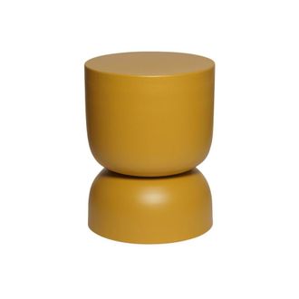 Sweeek Mesa auxiliar, rinc&oacute;n de sof&aacute;, mesita metal &oslash;32 x h42cm, mostaza