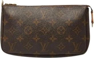 Louis Vuitton Pre-owned Clutches, female, Brown, Size: ONE SIZE Pre-owned Monogram Pouch