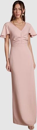 Coast Crepe Fold Bridesmaid Maxi Dress in Blush at Nordstrom, Size 12