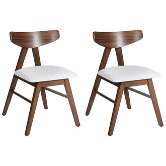 Beliani Conjunto De 2 Sillas De Comedor Asiento Acolchado Tapizado De Poli&eacute;ster Estructura De Madera De Caucho Comedor Cocina Marr&oacute;n Oscuro Y Gris Claro Lacot