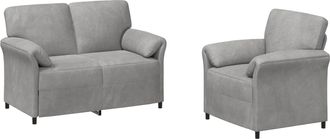 vidaXL Juego De Sof&aacute; 2 Uds. Gris Claro Terciopelo Vidaxl
