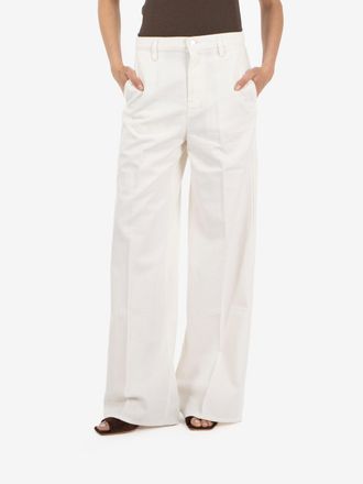 7 For All Mankind Wide linen trousers Ostuni white