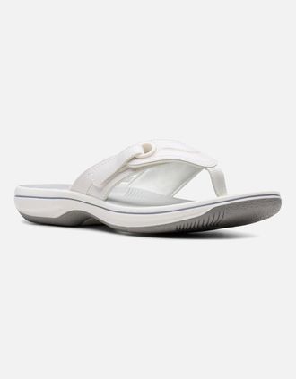 Clarks Womens Brinkley Reyna Womens Toe Post Sandals - White - Size: 4