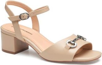 Johnston & Murphy Edith Bit Ankle Strap Sandal in Sand Glove Leather at Nordstrom, Size 8.5