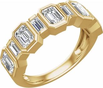Pompeii3 2.00Ct Emerald Cut Wedding Ring Anniversary Band 14k Gold Lab Grown