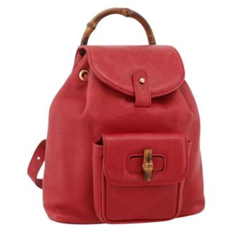 Gucci Vintage, unisex, Rood, ONE Size, Leer, Pre-owned Vintage Rugzak